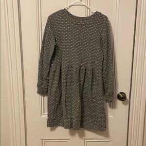 LOFT Gray Dress with White Polka Dots